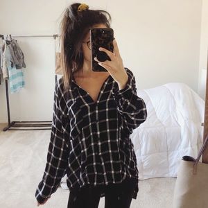 F21 Oversized Plaid Shirt